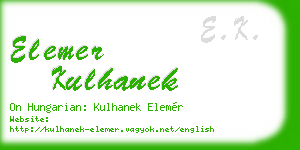 elemer kulhanek business card